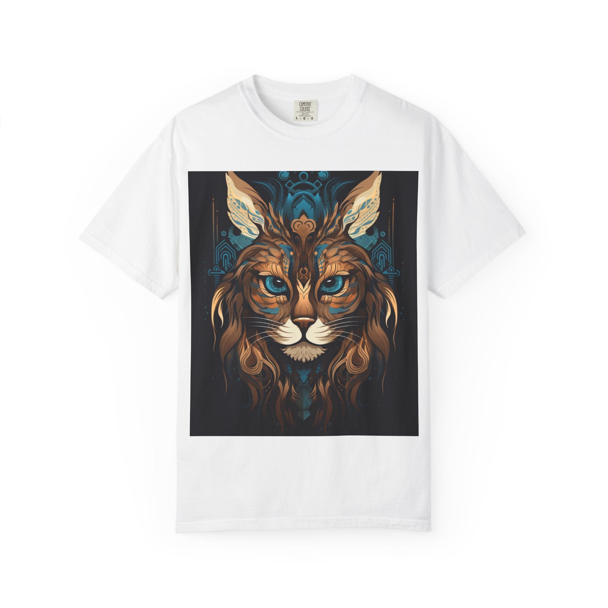 Mystic Lynx Art T-Shirt — Ornate Wildcat Graphic Tee