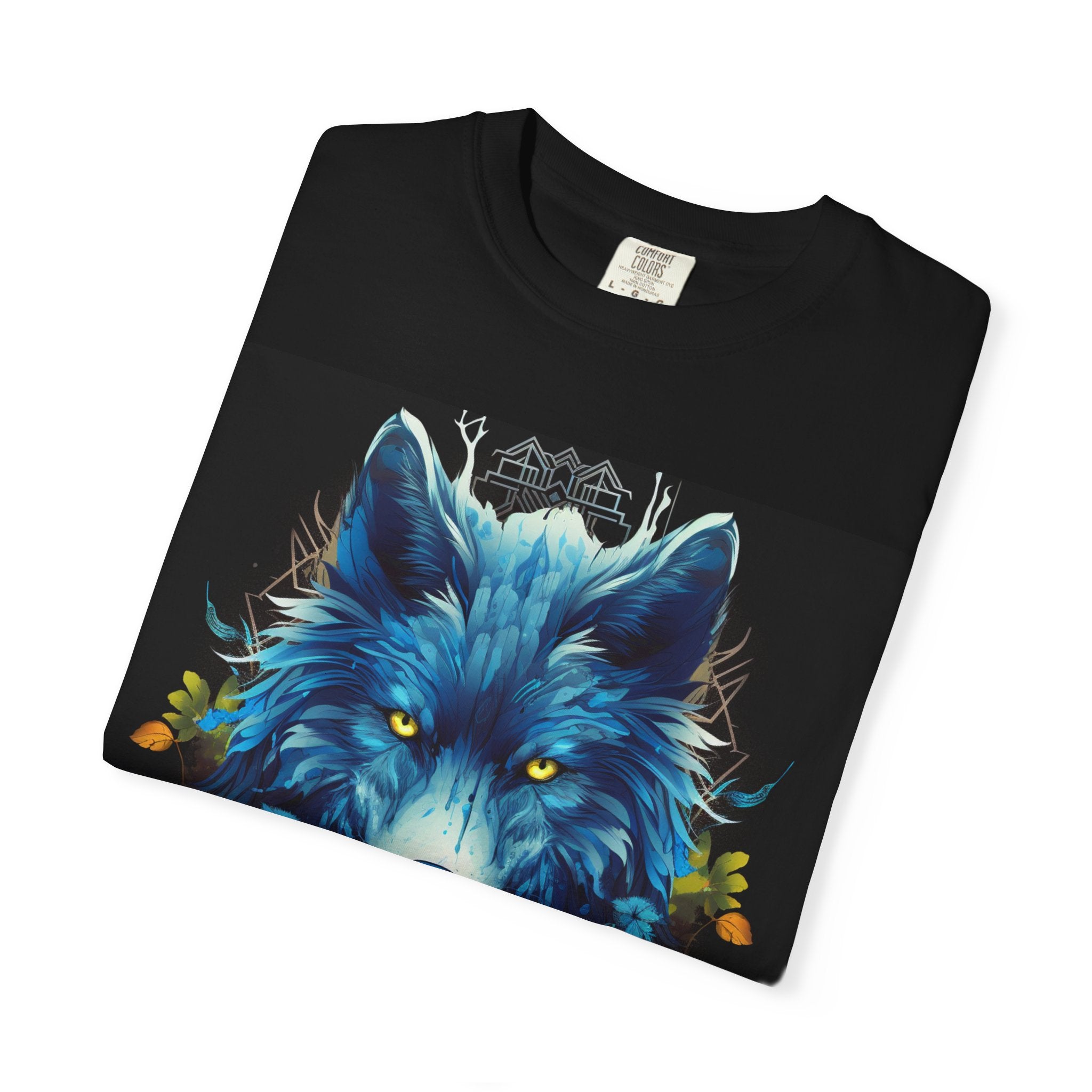 Wolf Portrait T-Shirt — Blue Mystic Wolf Graphic Tee