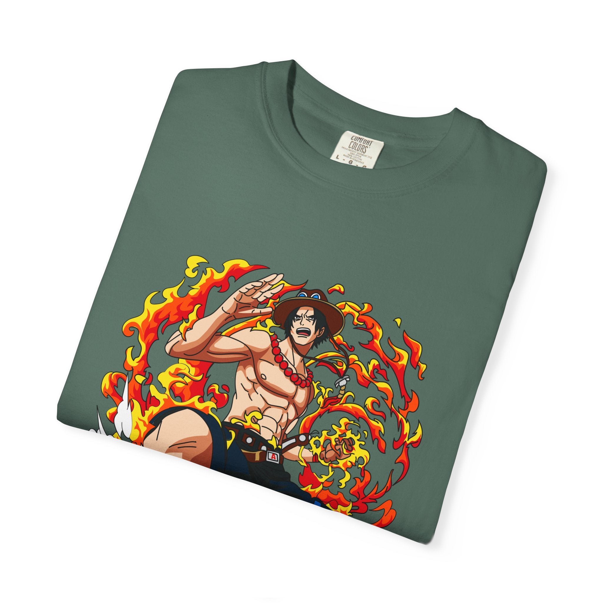 Anime Flame Fighter Graphic T-Shirt