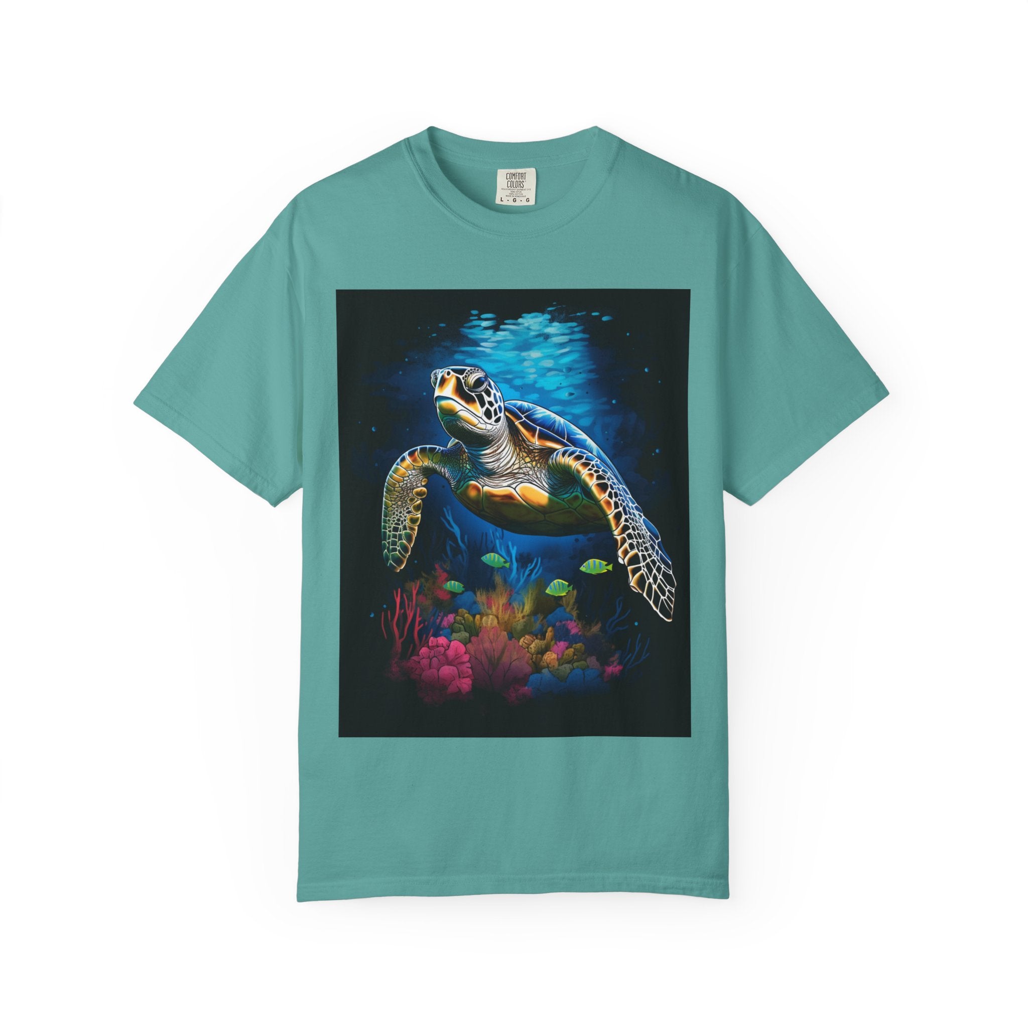 Sea Turtle Graphic T-Shirt — Colorful Underwater Ocean Art Tee