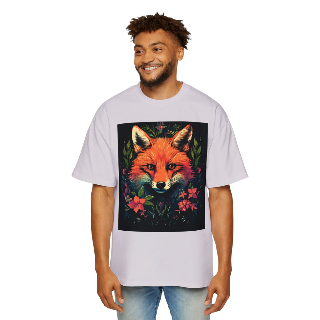 Fox Portrait Tee — Vibrant Floral Fox Graphic T-Shirt