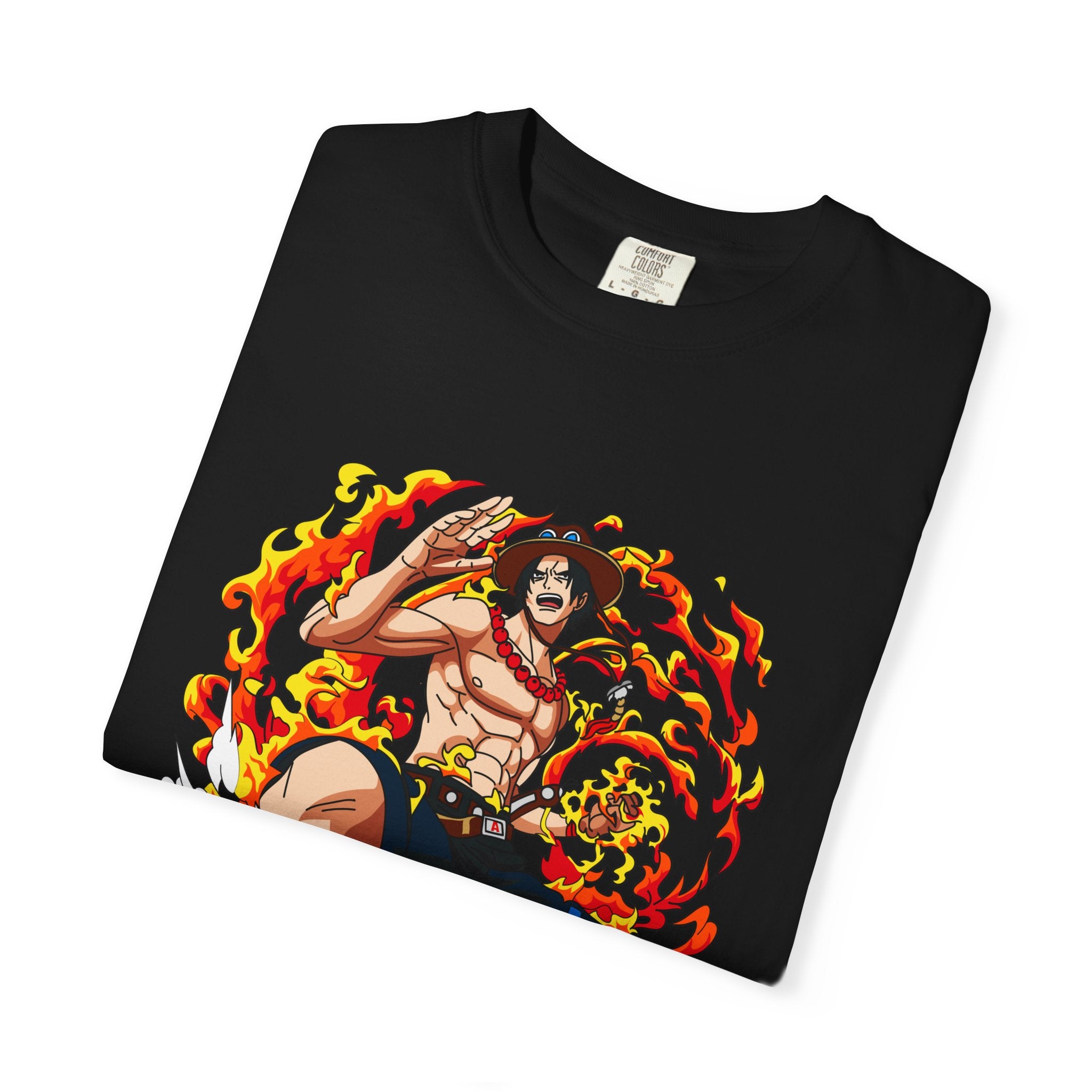 Anime Flame Fighter Graphic T-Shirt