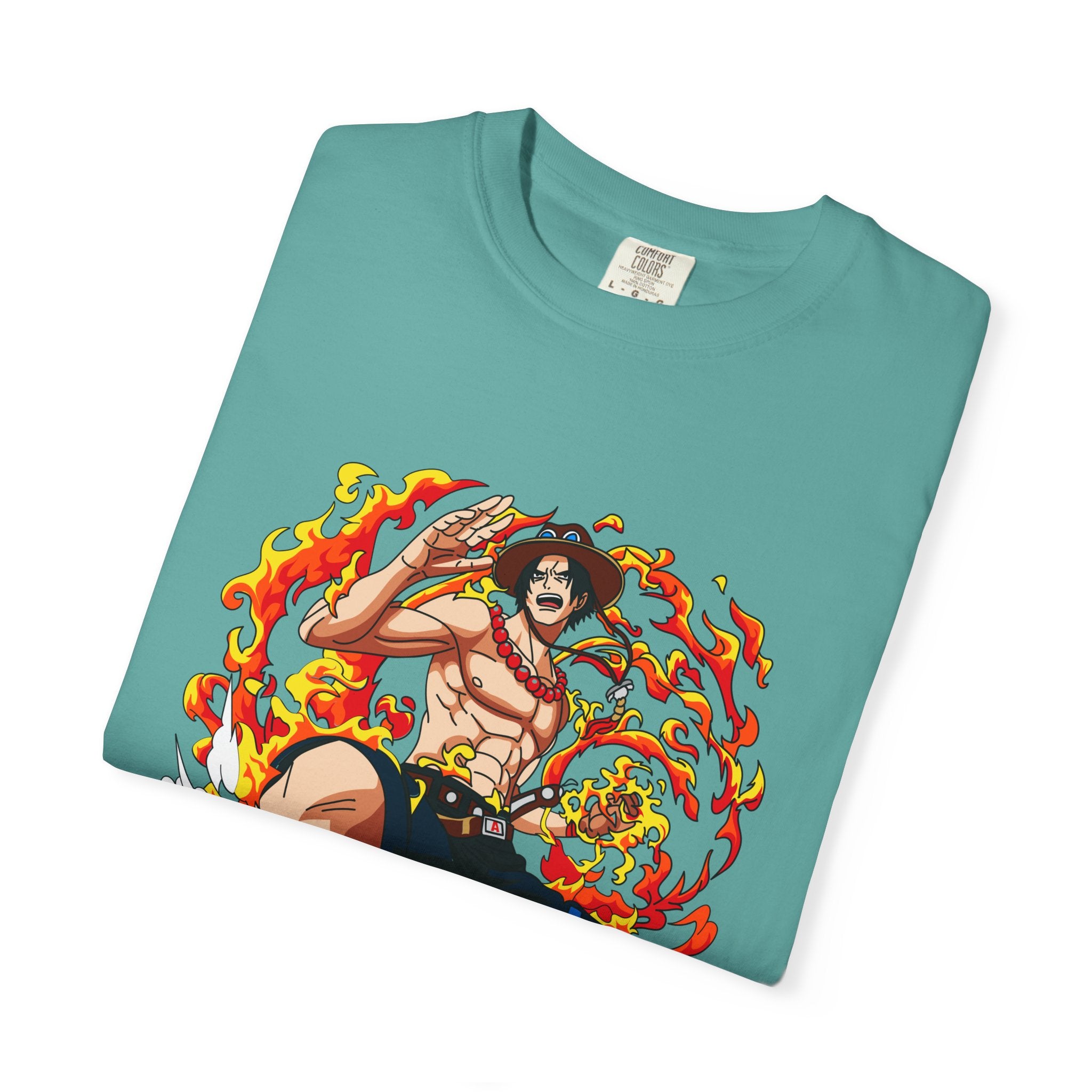Anime Flame Fighter Graphic T-Shirt