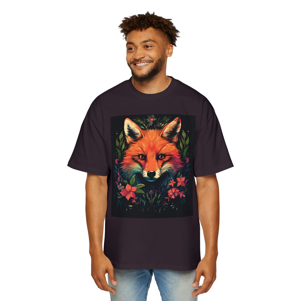 Fox Portrait Tee — Vibrant Floral Fox Graphic T-Shirt