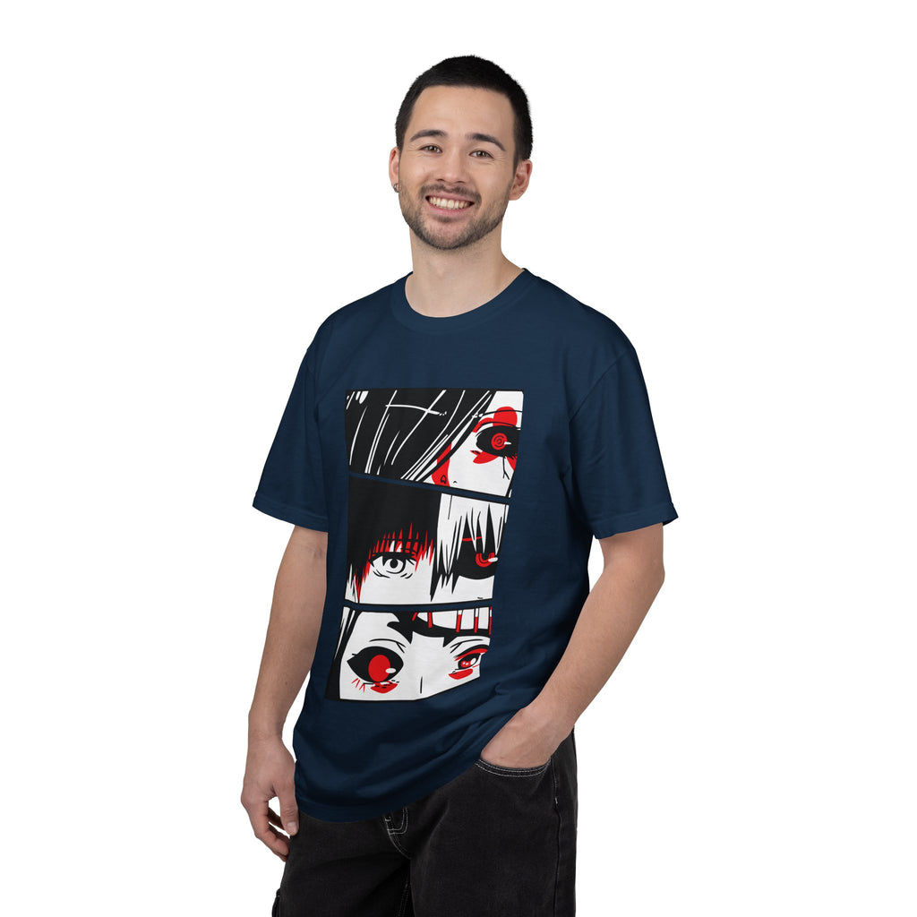 Anime Eyes Panel T-Shirt — Red & Black Manga Eye Design