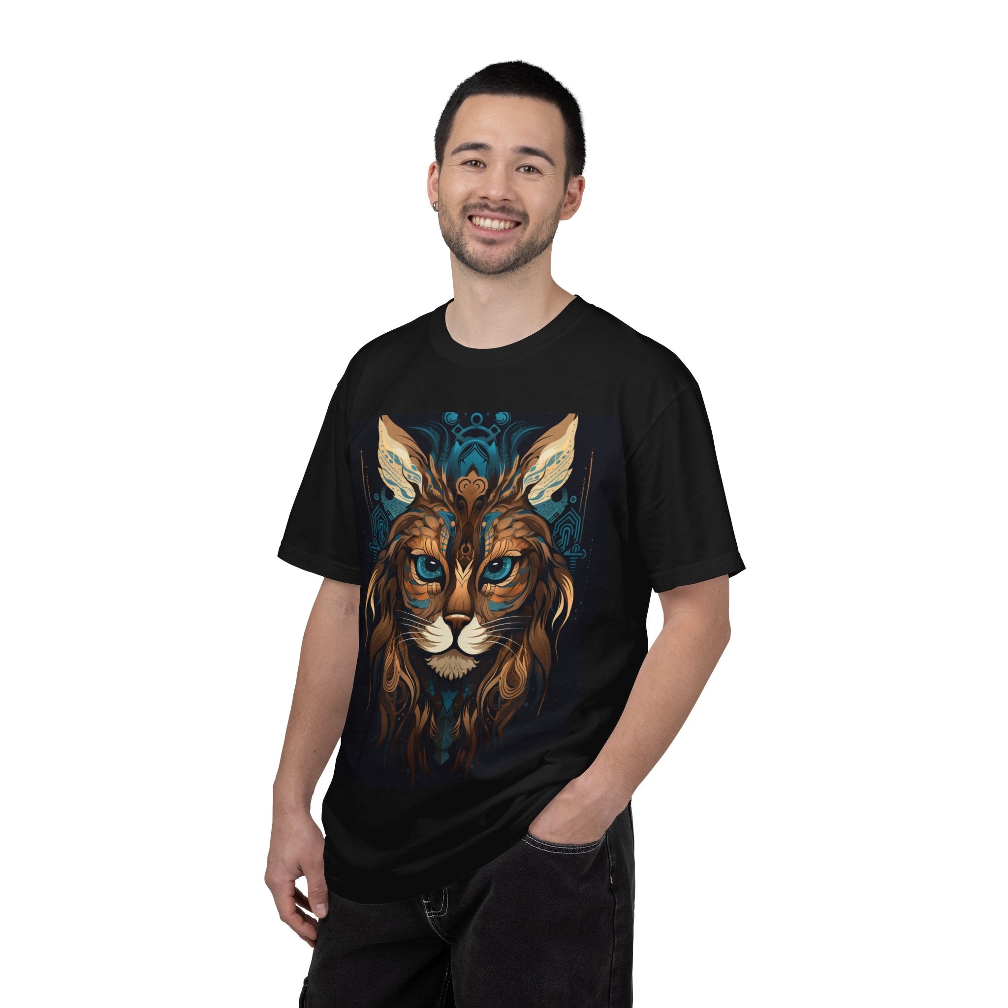 Mystic Lynx Art T-Shirt — Ornate Wildcat Graphic Tee