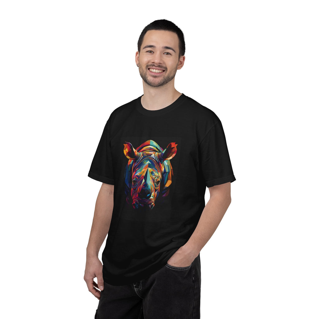 Colorful Rhino Graphic T-Shirt — Vibrant Wildlife Art Tee