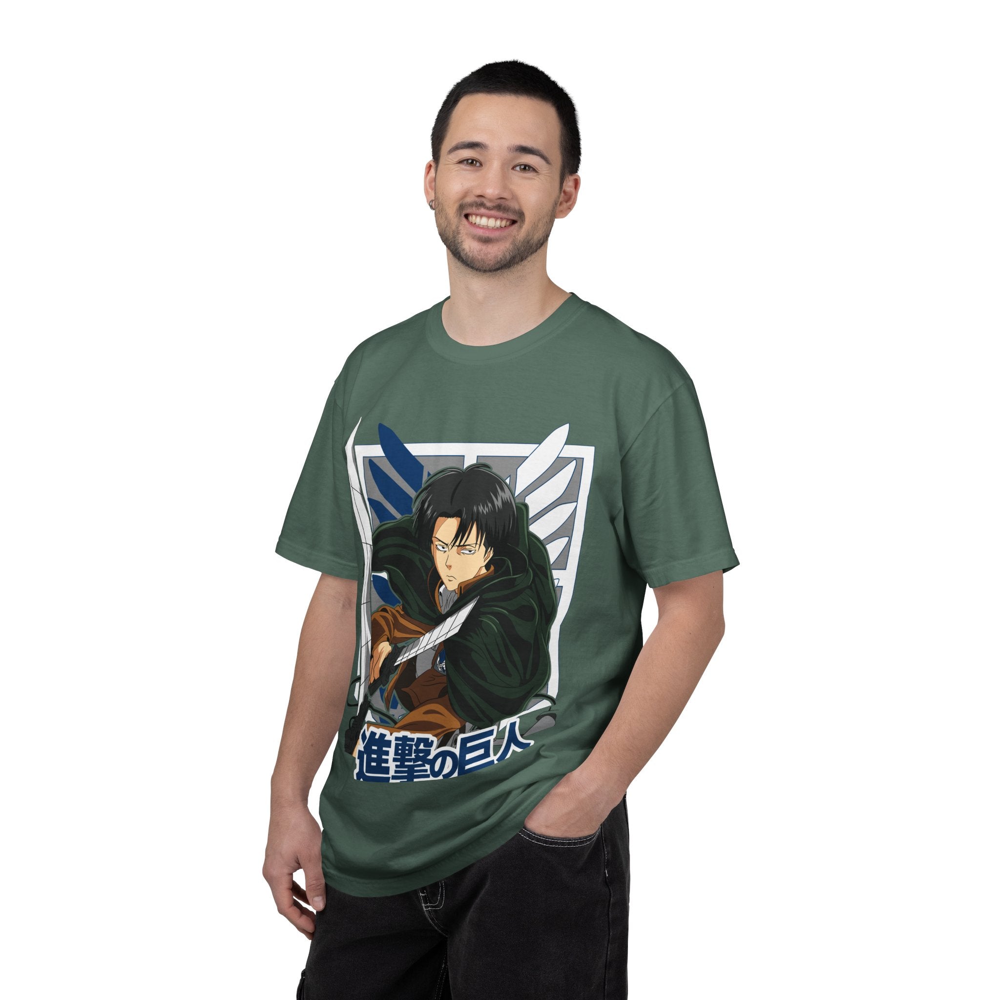 Attack on Titan Levi Ackerman Graphic T-Shirt — Japanese Logo Anime Tee