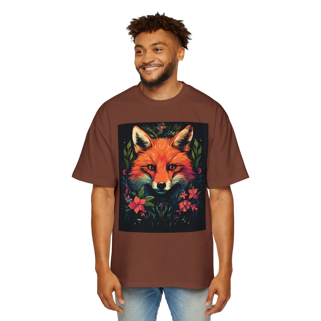 Fox Portrait Tee — Vibrant Floral Fox Graphic T-Shirt