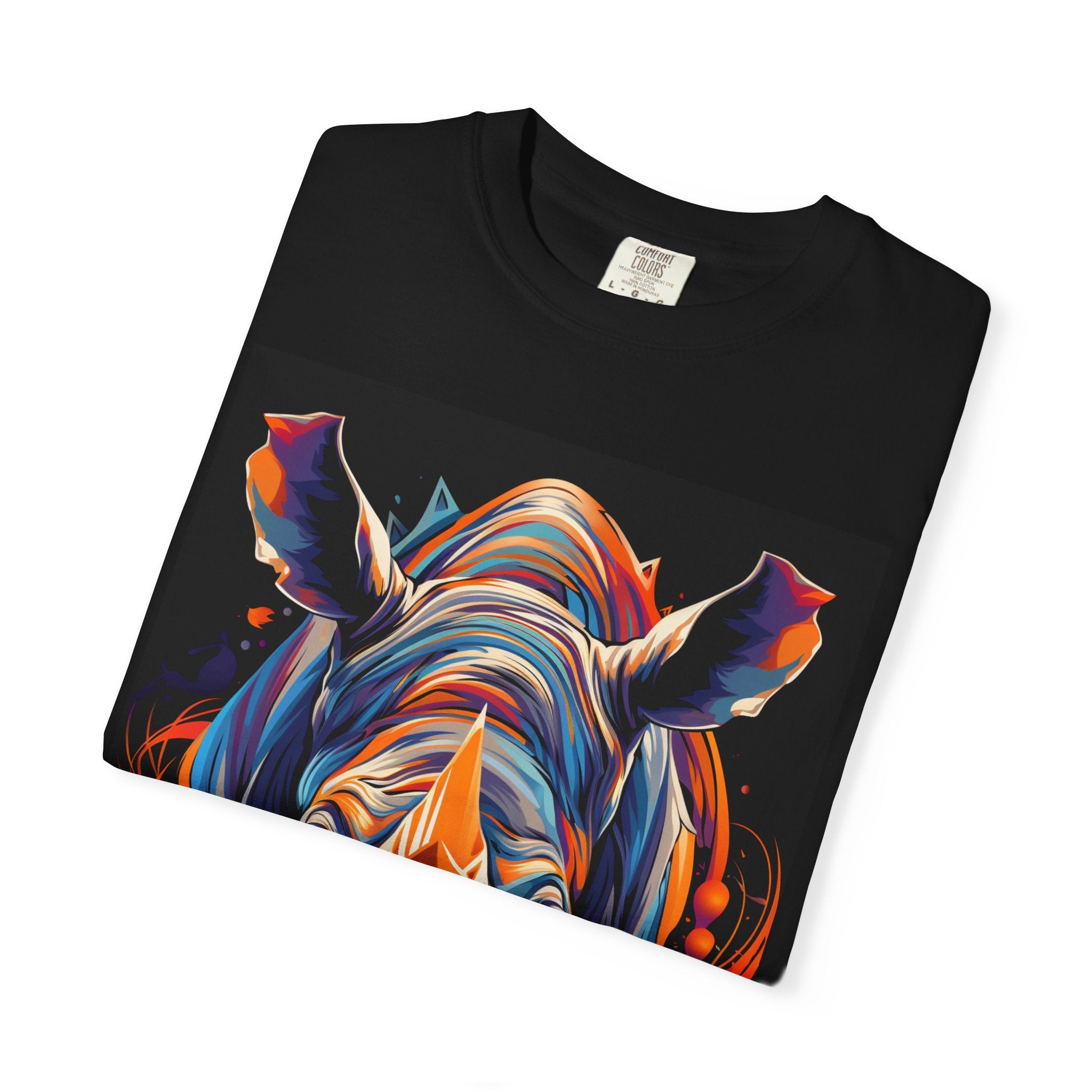 Vibrant Rhino Graphic T-Shirt