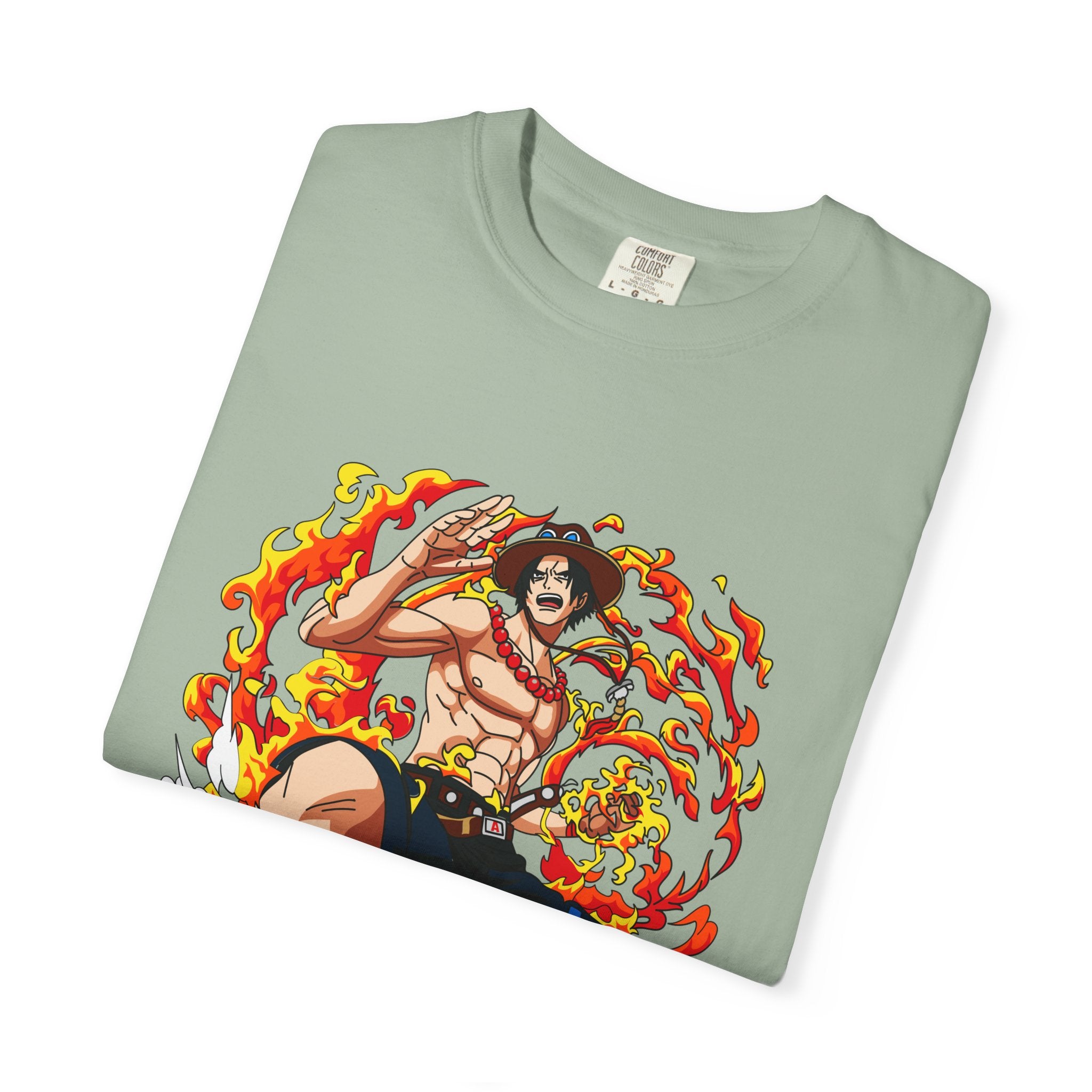 Anime Flame Fighter Graphic T-Shirt