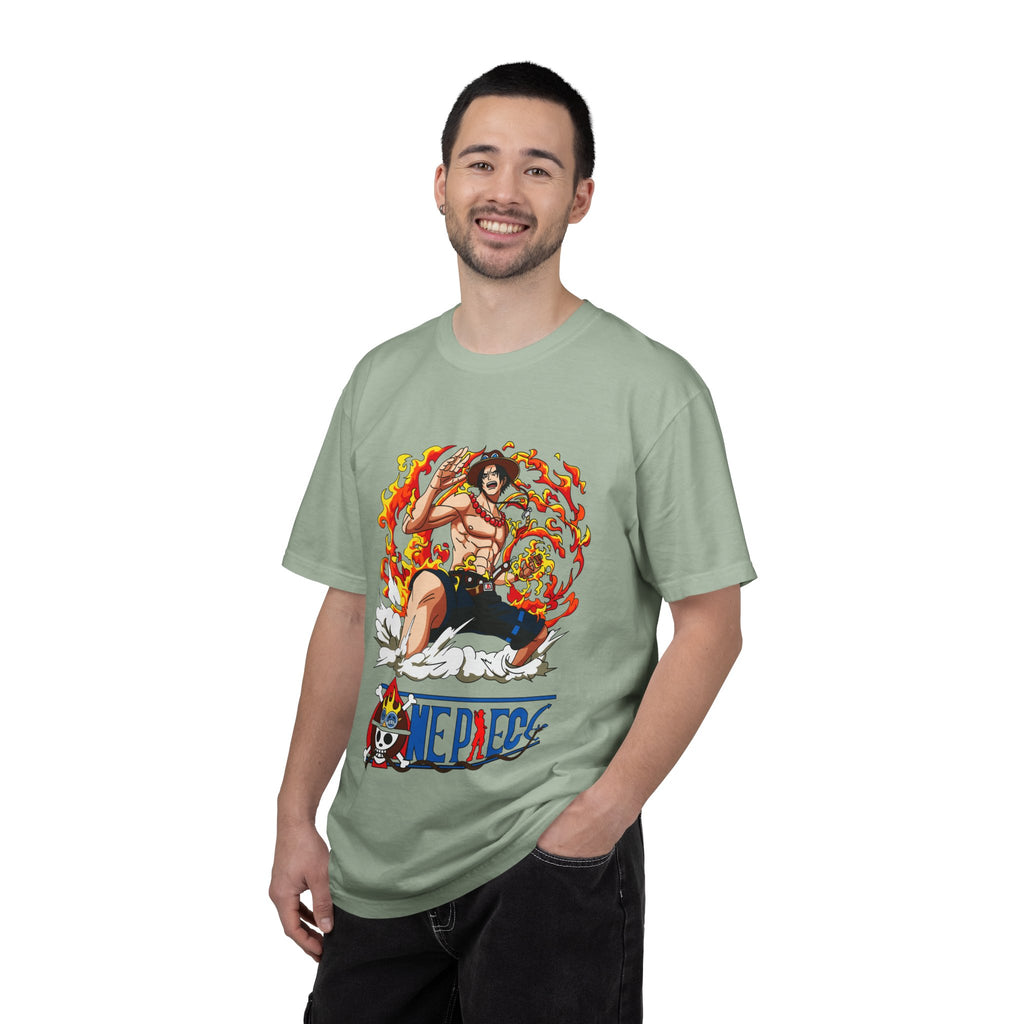 Anime Flame Fighter Graphic T-Shirt