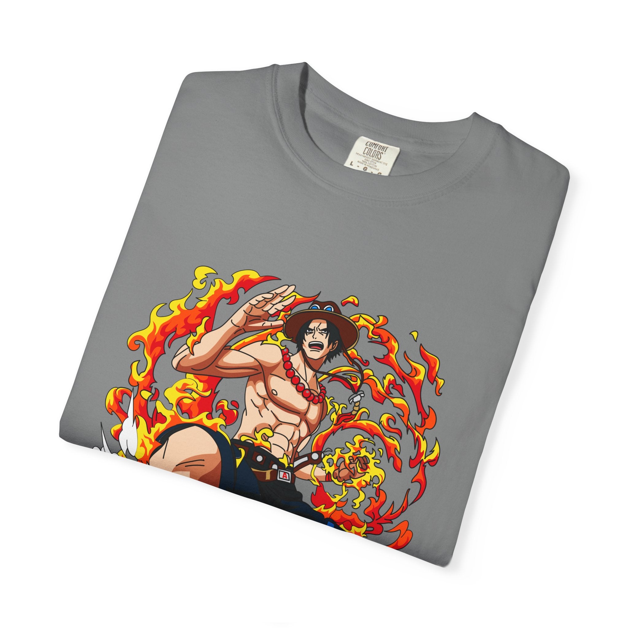 Anime Flame Fighter Graphic T-Shirt