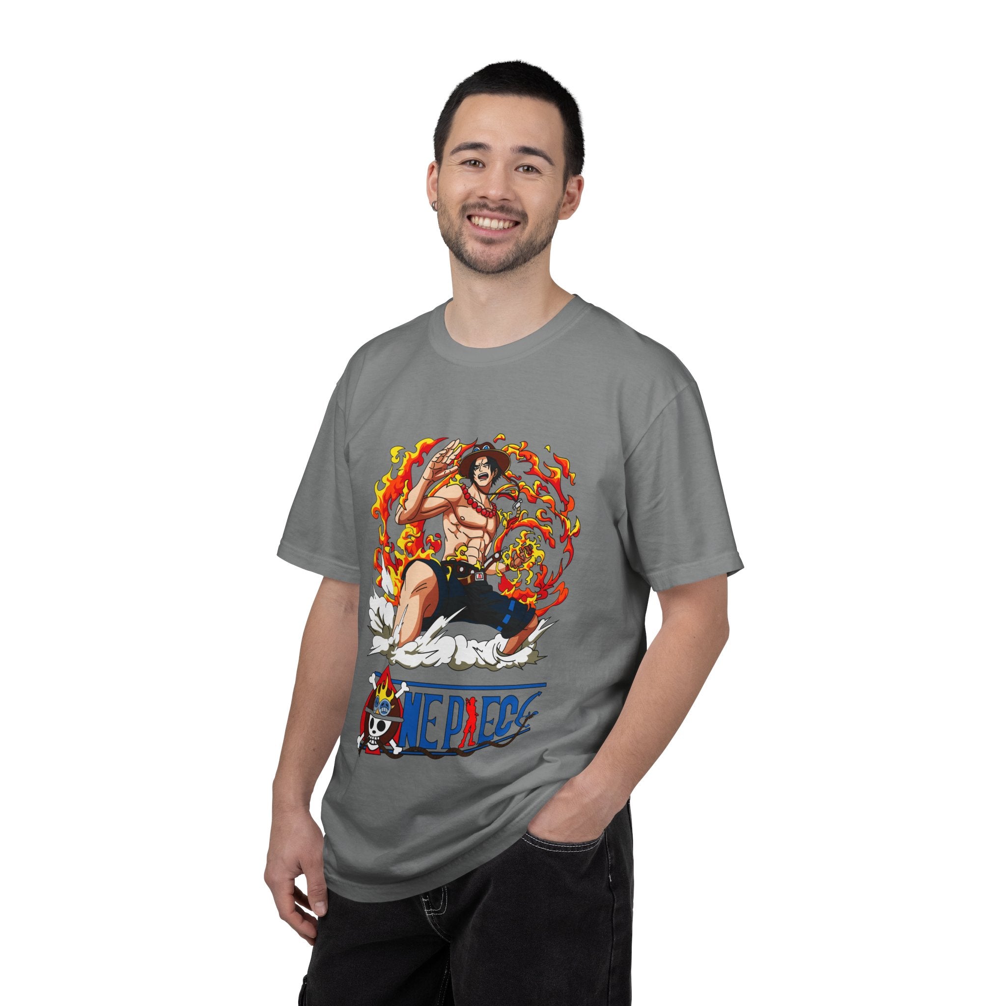 Anime Flame Fighter Graphic T-Shirt