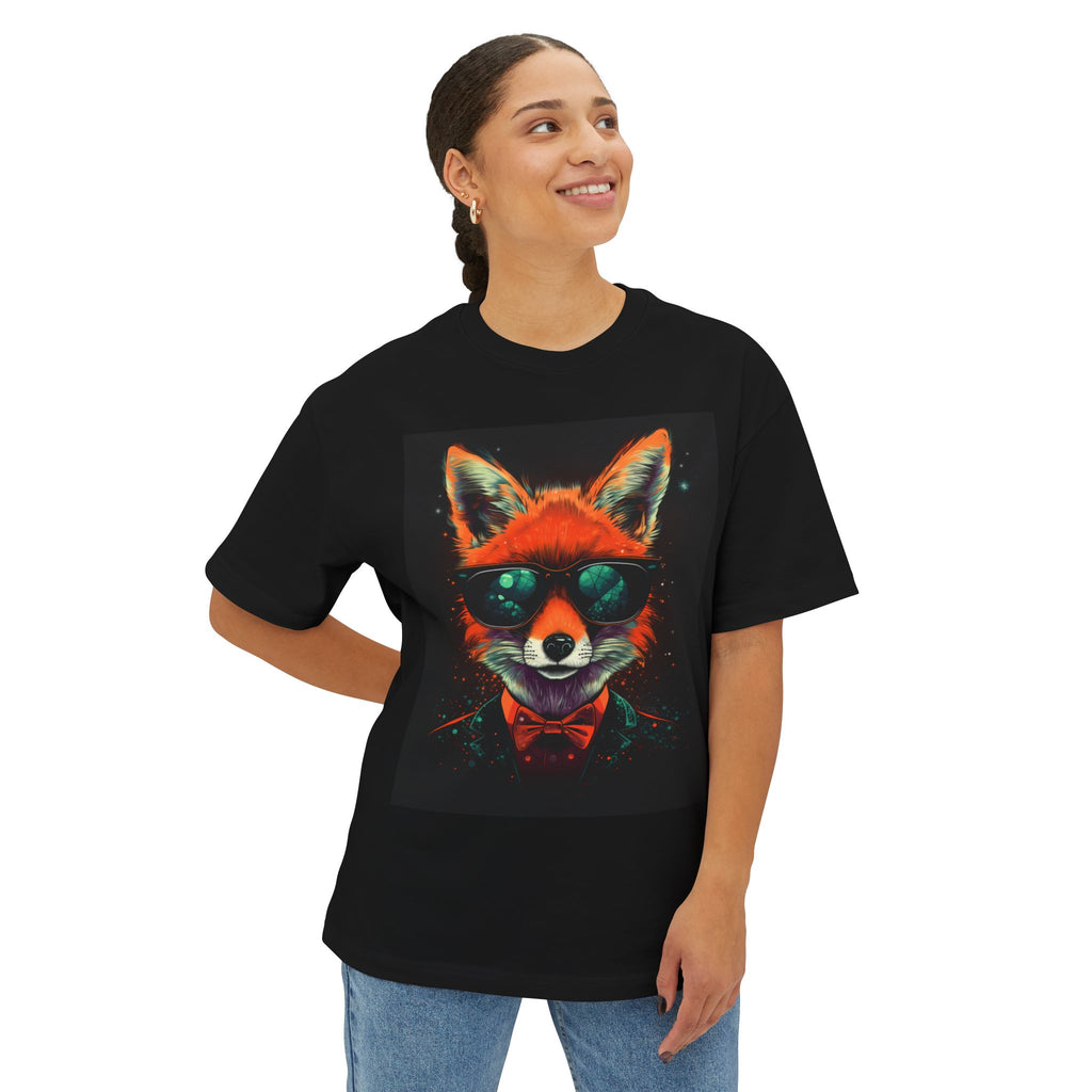 Fox Portrait Tee — Neon Retro Fox Graphic T-Shirt
