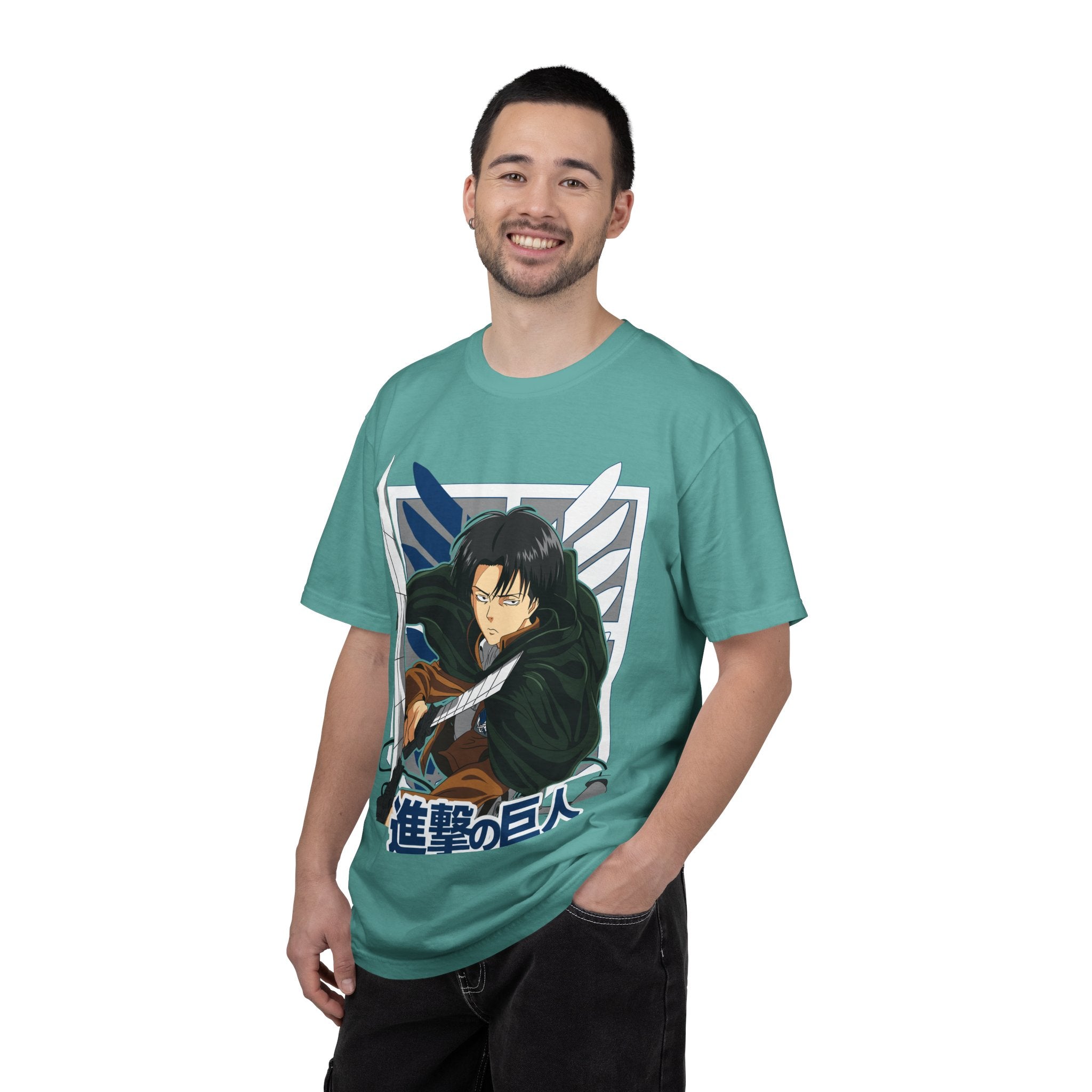 Attack on Titan Levi Ackerman Graphic T-Shirt — Japanese Logo Anime Tee