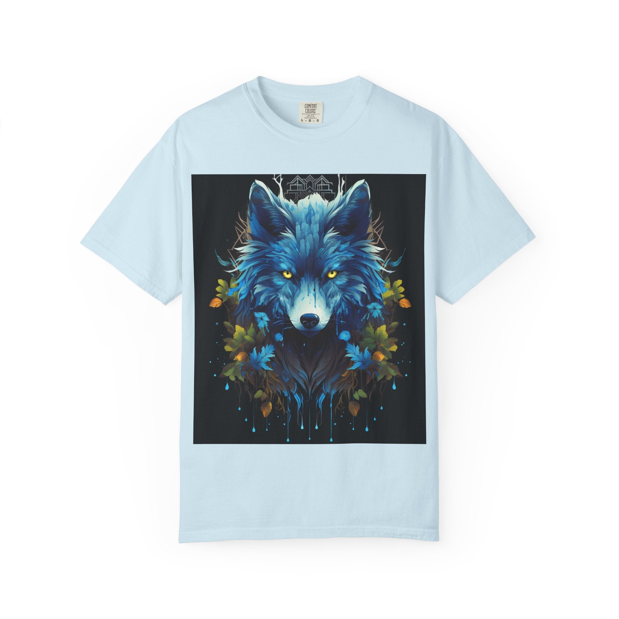 Wolf Portrait T-Shirt — Blue Mystic Wolf Graphic Tee