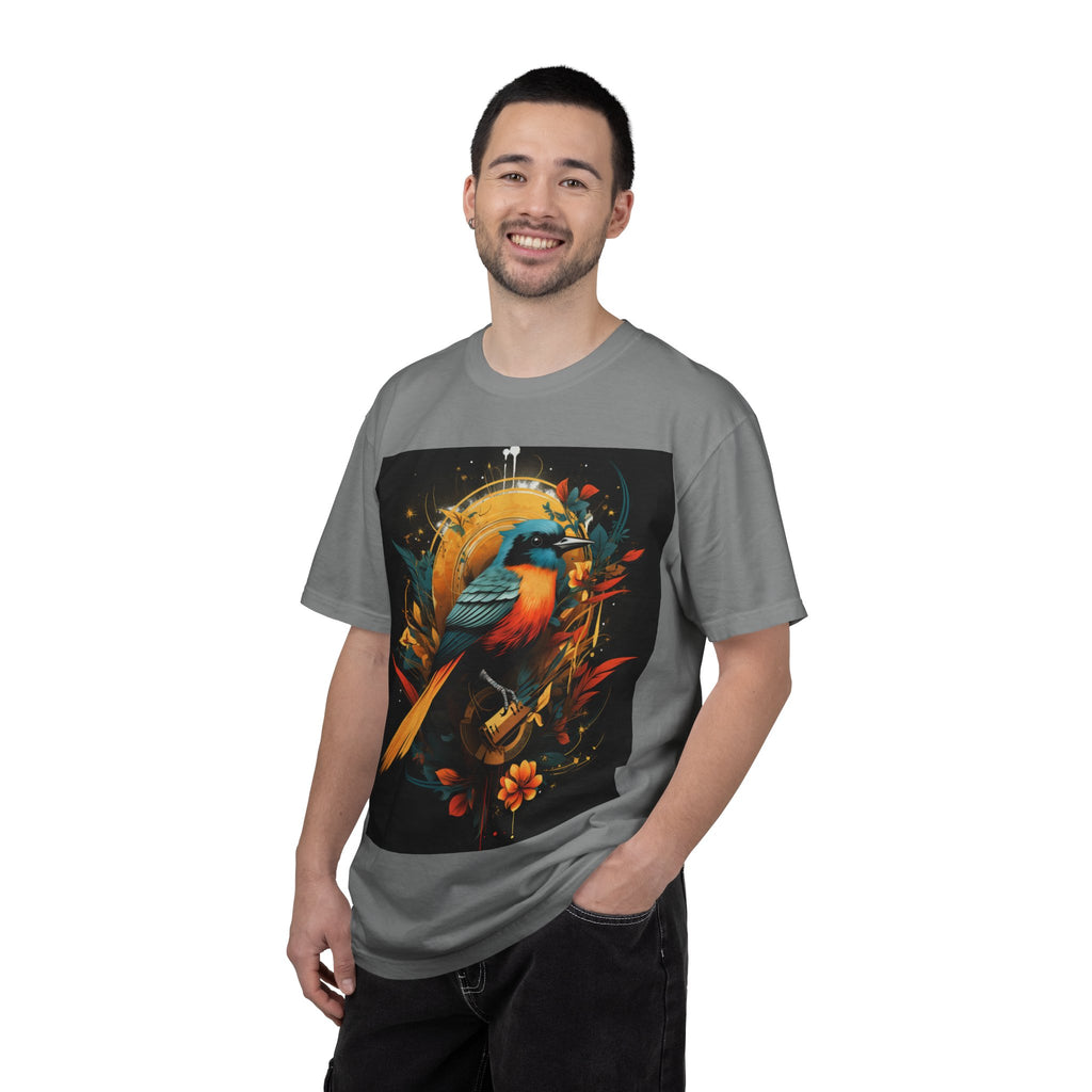 T-Shirt — Vibrant Sunrise Bird Illustration Tee